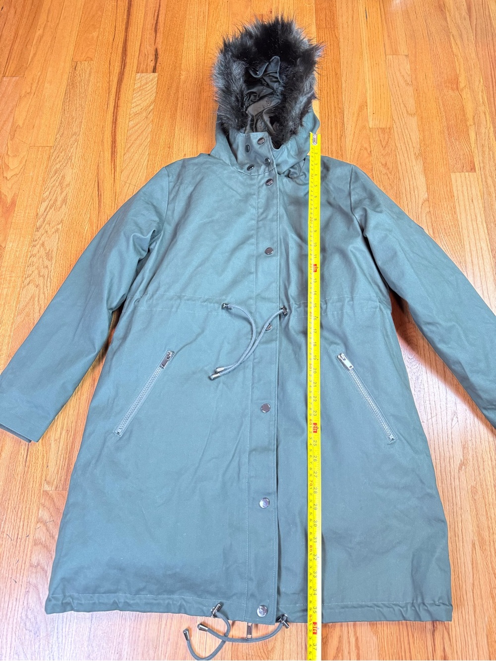 NWT Seraphine Zorah 3-in-1 Down Lined Maternity Parka Coat Khaki Green US 4 READ - Picture 4 of 16